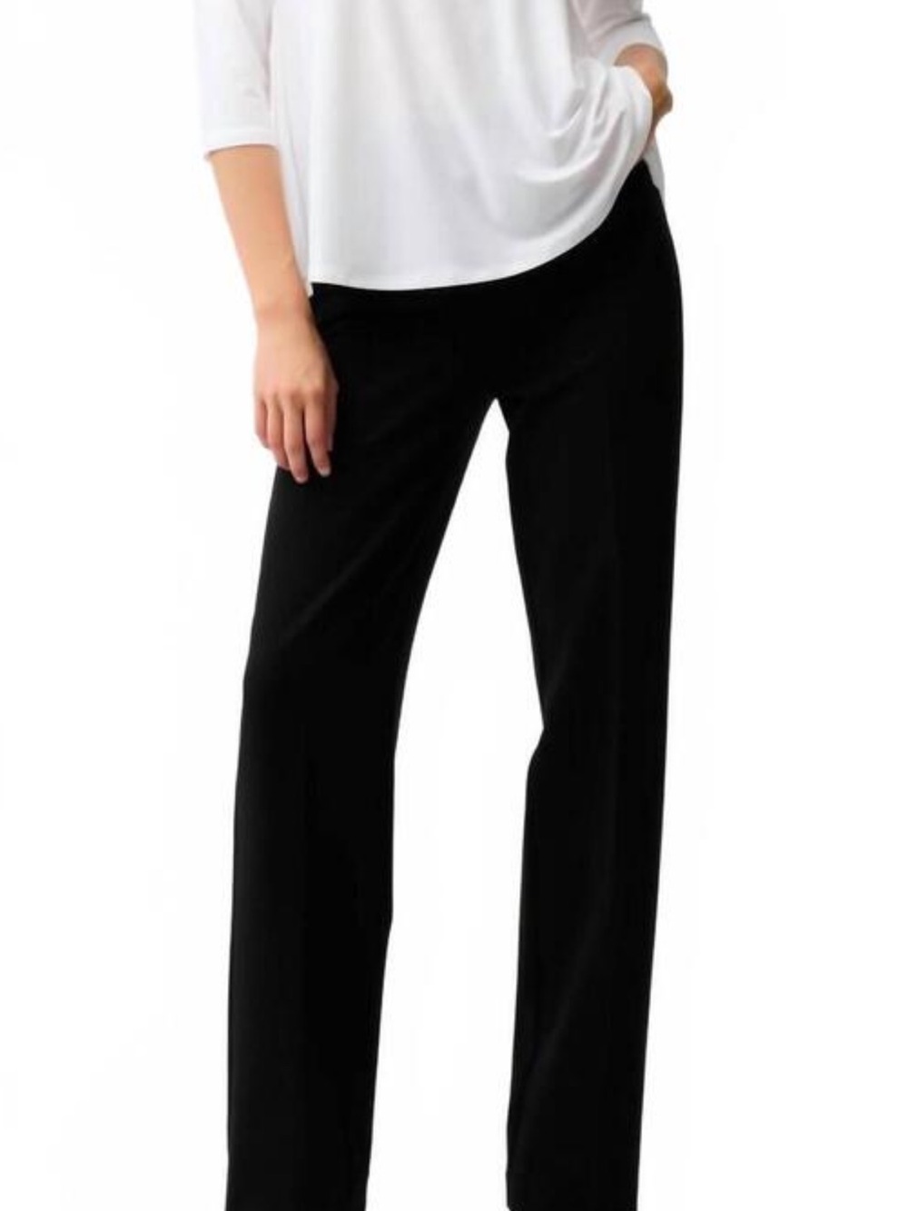 Joseph Ribbkoff Classic Black Straight-Leg High Rise Pants 16 Office Career